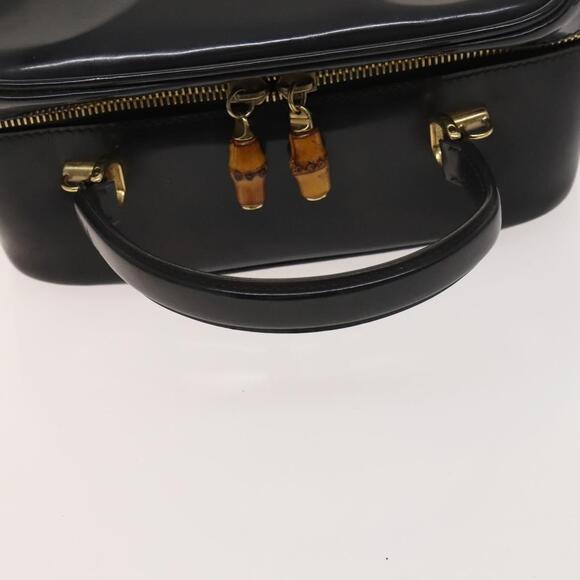 GUCCI Bamboo Bag Patent Leather Gold Dark Gray 000 3270 000 3270 - Picture 7 of 12